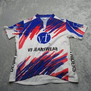 Revi Cycling Jersey Men XL White VF Jeanswear Wrangler Full Zip Short Sleeve USA